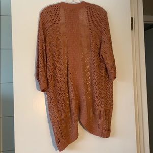Dusty rose colored Crochet coverup small